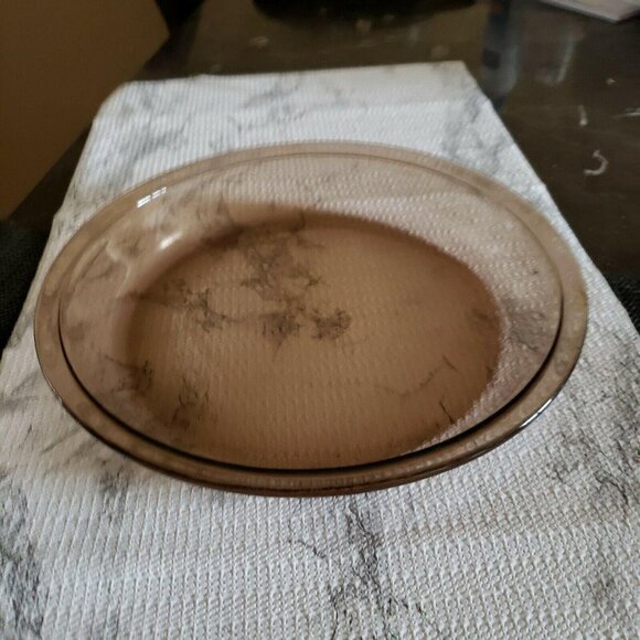 VINTAGE PYREX 9" amber #209 Brown D- 32 Pie Plate/Pan Ovenware USA - Picture 4 of 12